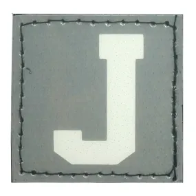 BIG LETTER J PATCH - BLUE GLOW IN THE DARK