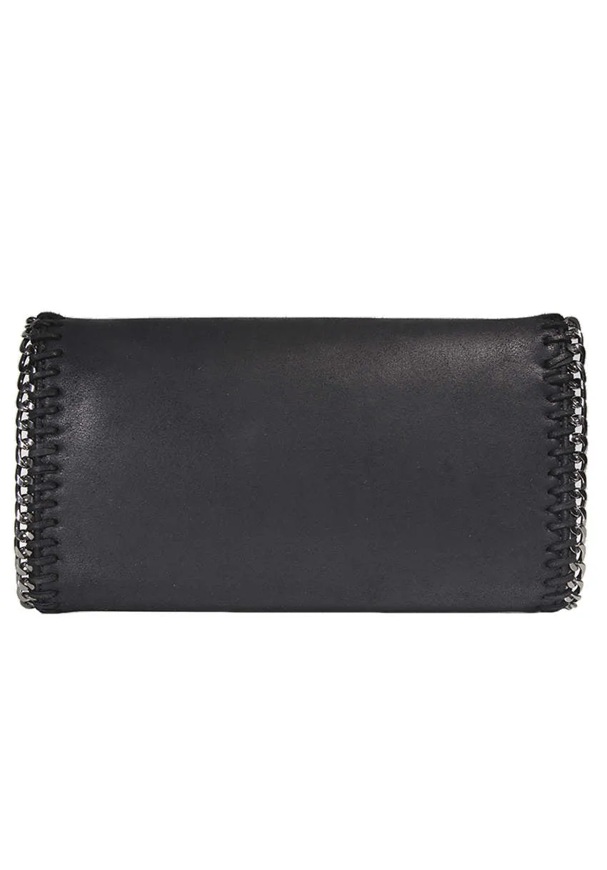 Black Chain Detail Clutch Bag