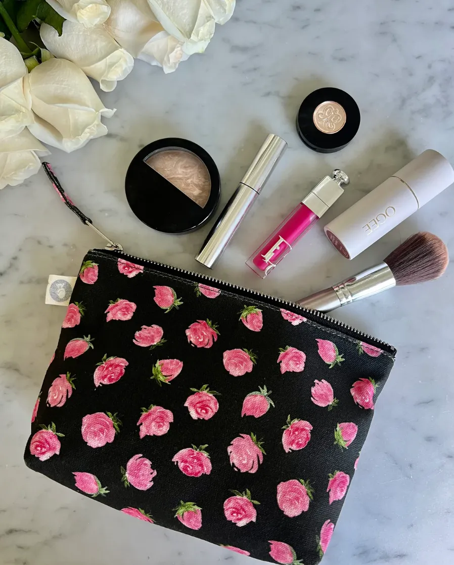 Black Floral Makeup Bag Set - Just $38 (a $76 value)