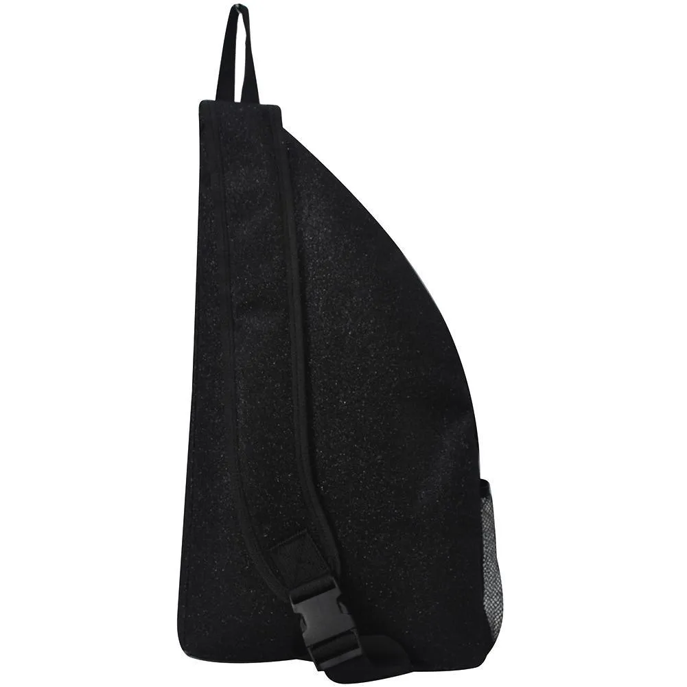 Black Glitter NGIL Sling Backpack