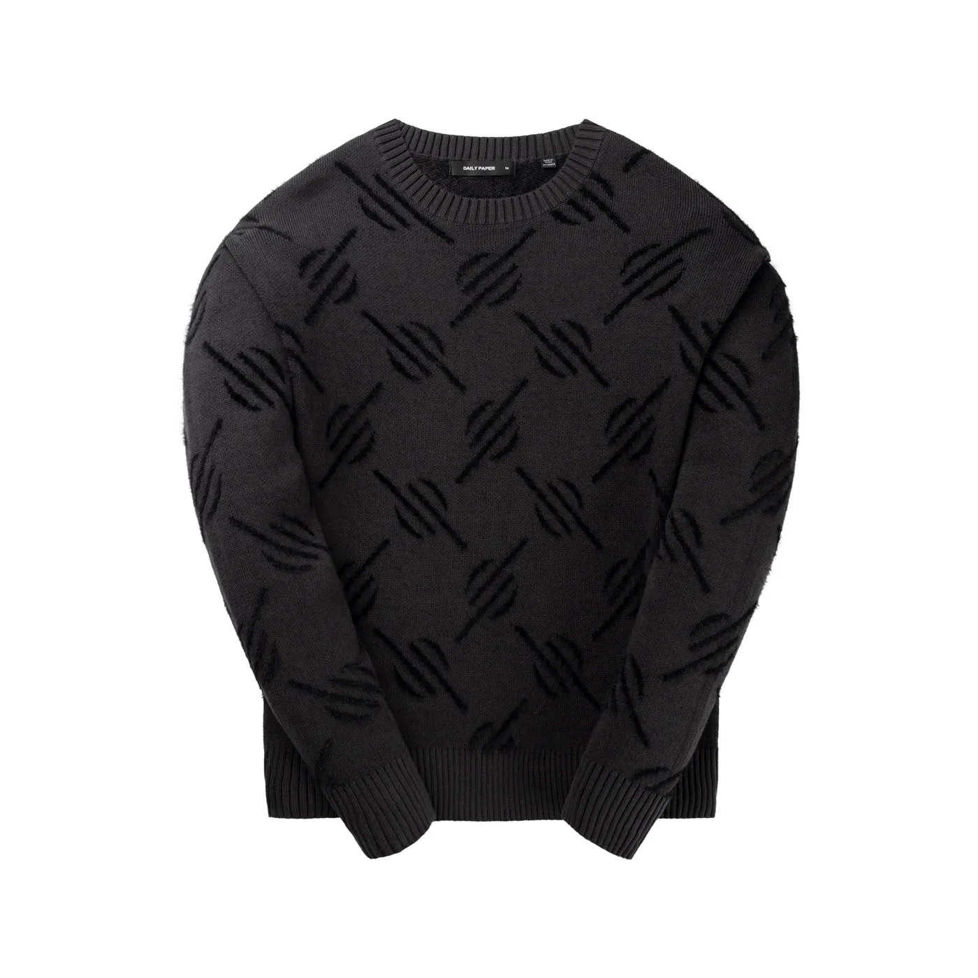 Black Tevin Monogram Knit Sweater