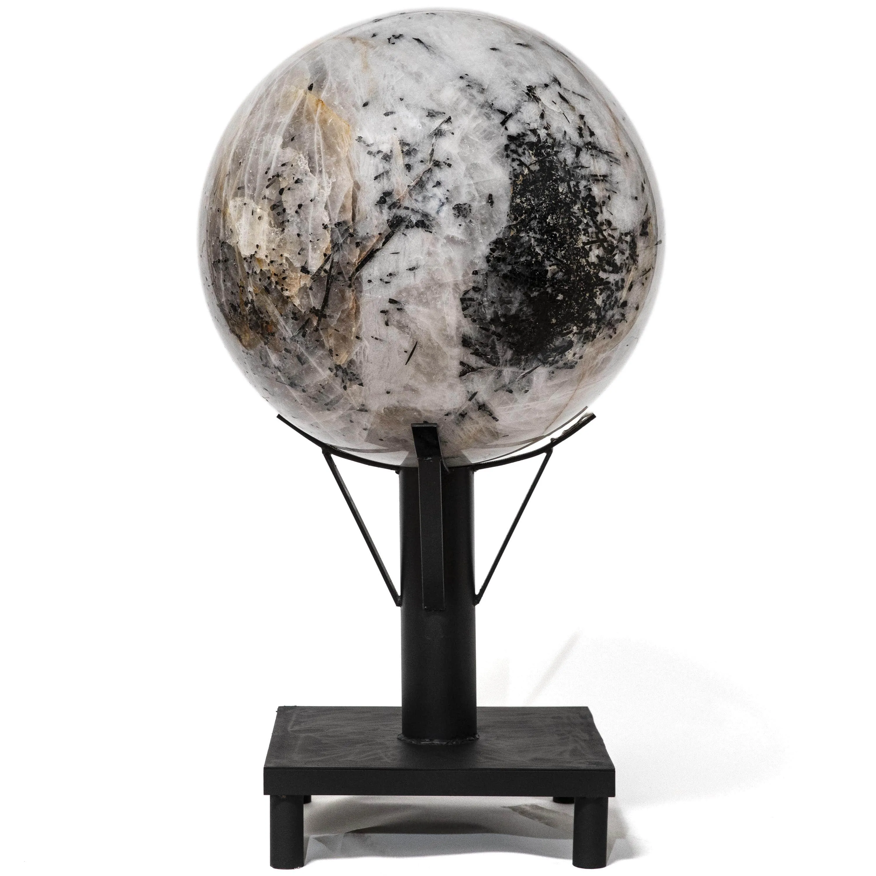 Black Tourmaline and Quartz Sphere - 1,031 lbs / 28 diameter