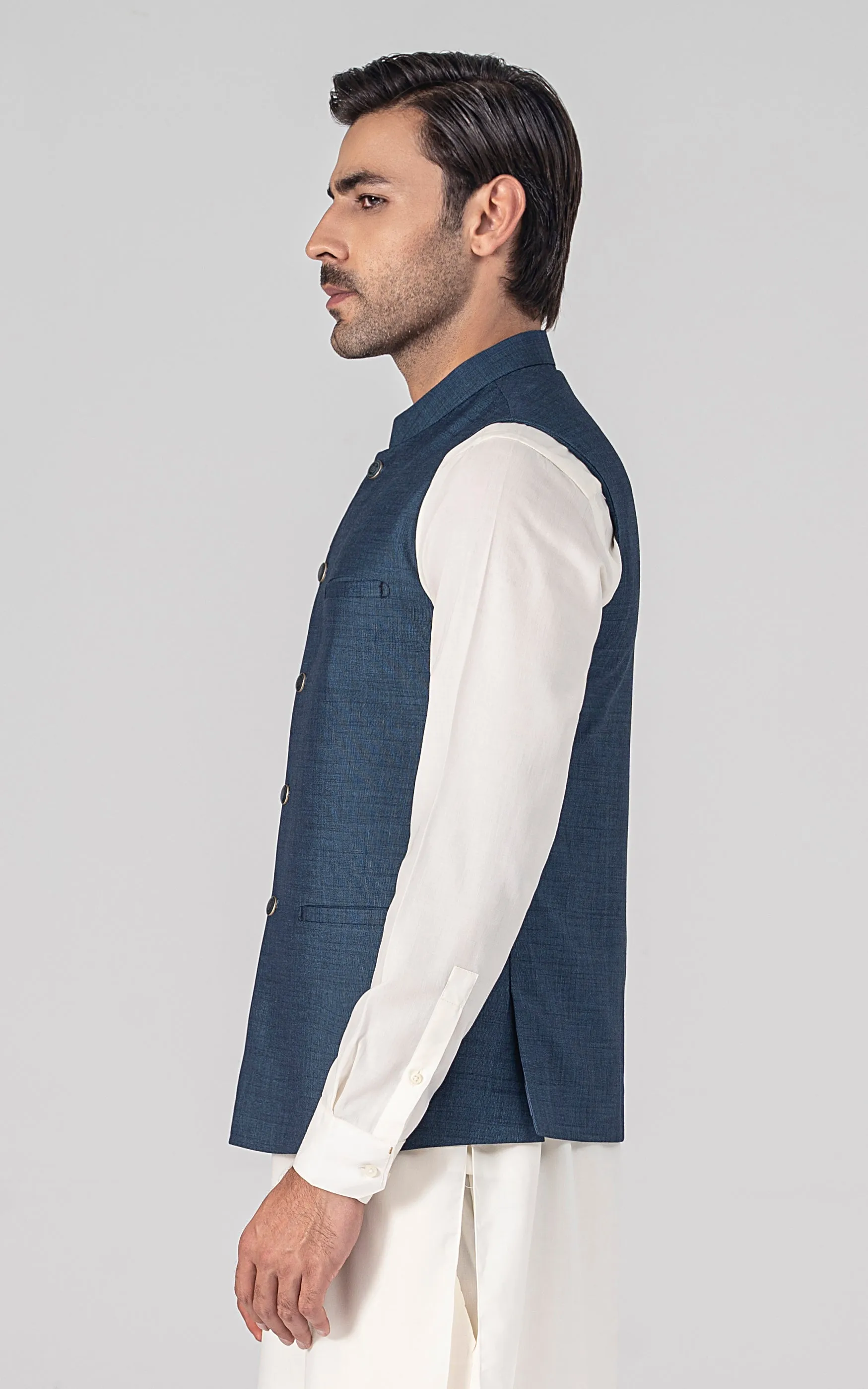 BLENDED WAISTCOAT - SIGNATURE COLLECTION  INDIGO BLUE