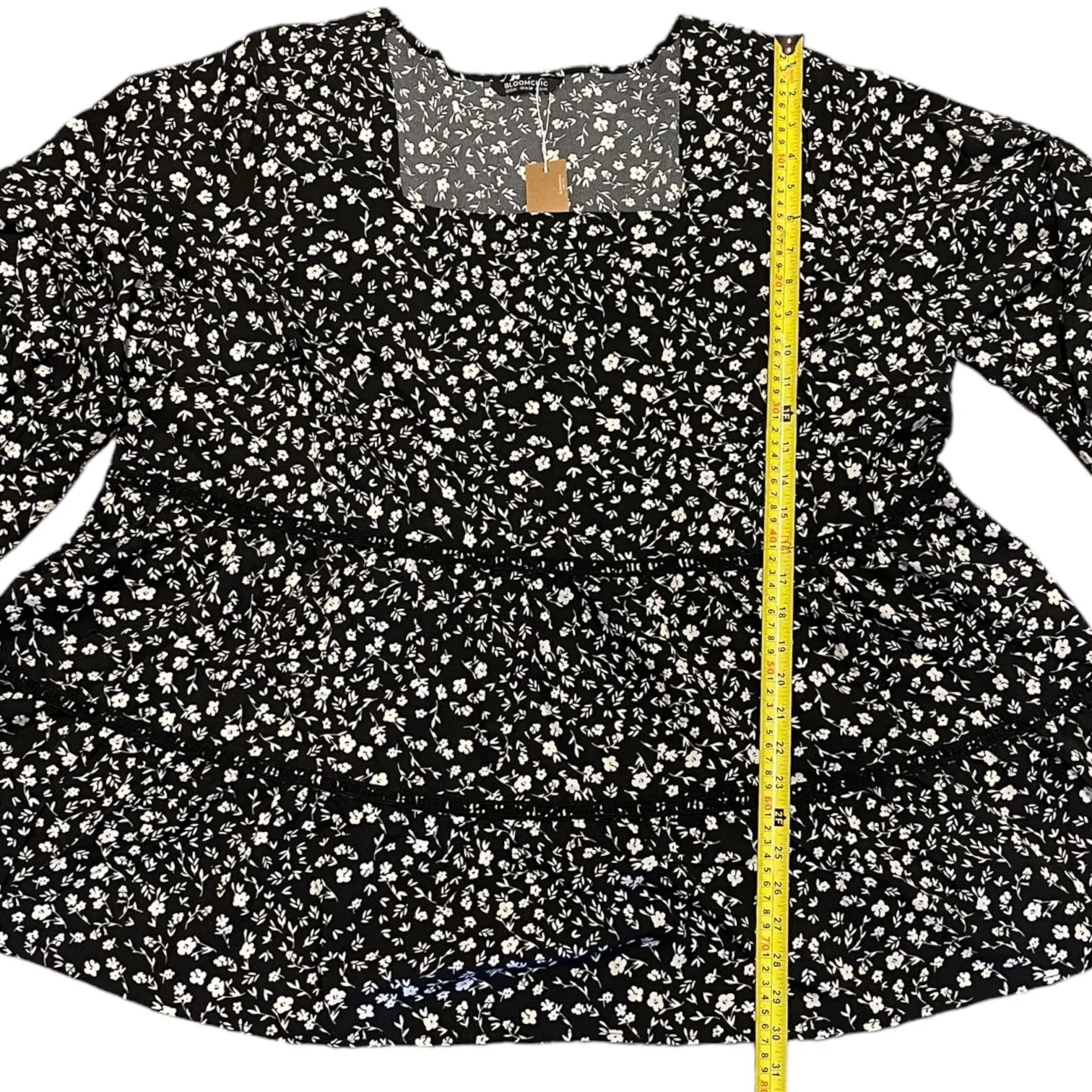 Bloomchic Plus Size Black White Floral Blouse Shirt 22/24