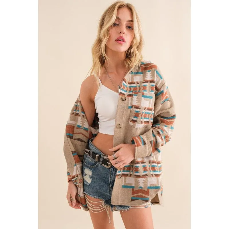 Blue B Exclusive Aztec Shirt Jacket