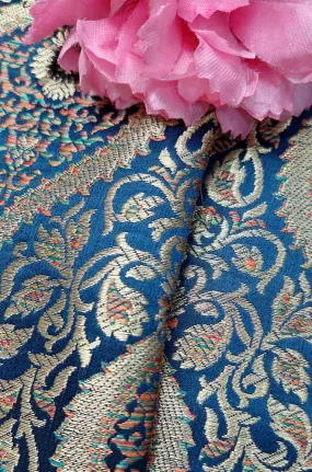 Blue Banarasi Silk Fabric ( 1 Mtr )