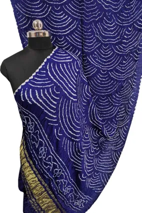 Blue Bandhani Gajji Silk Dupatta - Pure Elegance