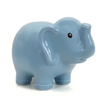 blue elephant stitched piggy bank