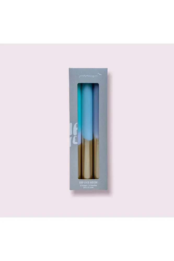 Blue November Rain Dip Dye Bling-Bling Candle Sticks