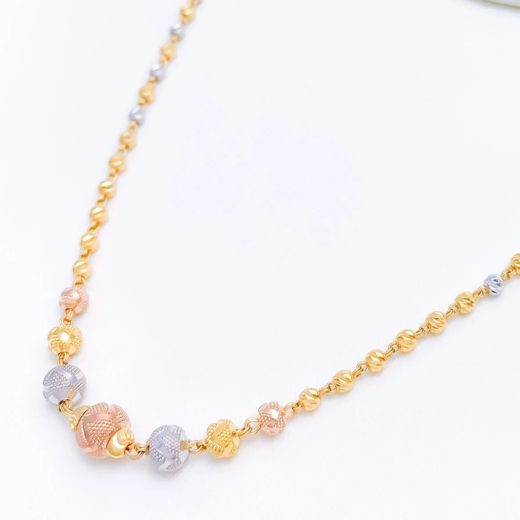 Blush Finish Mala Necklace - 17"