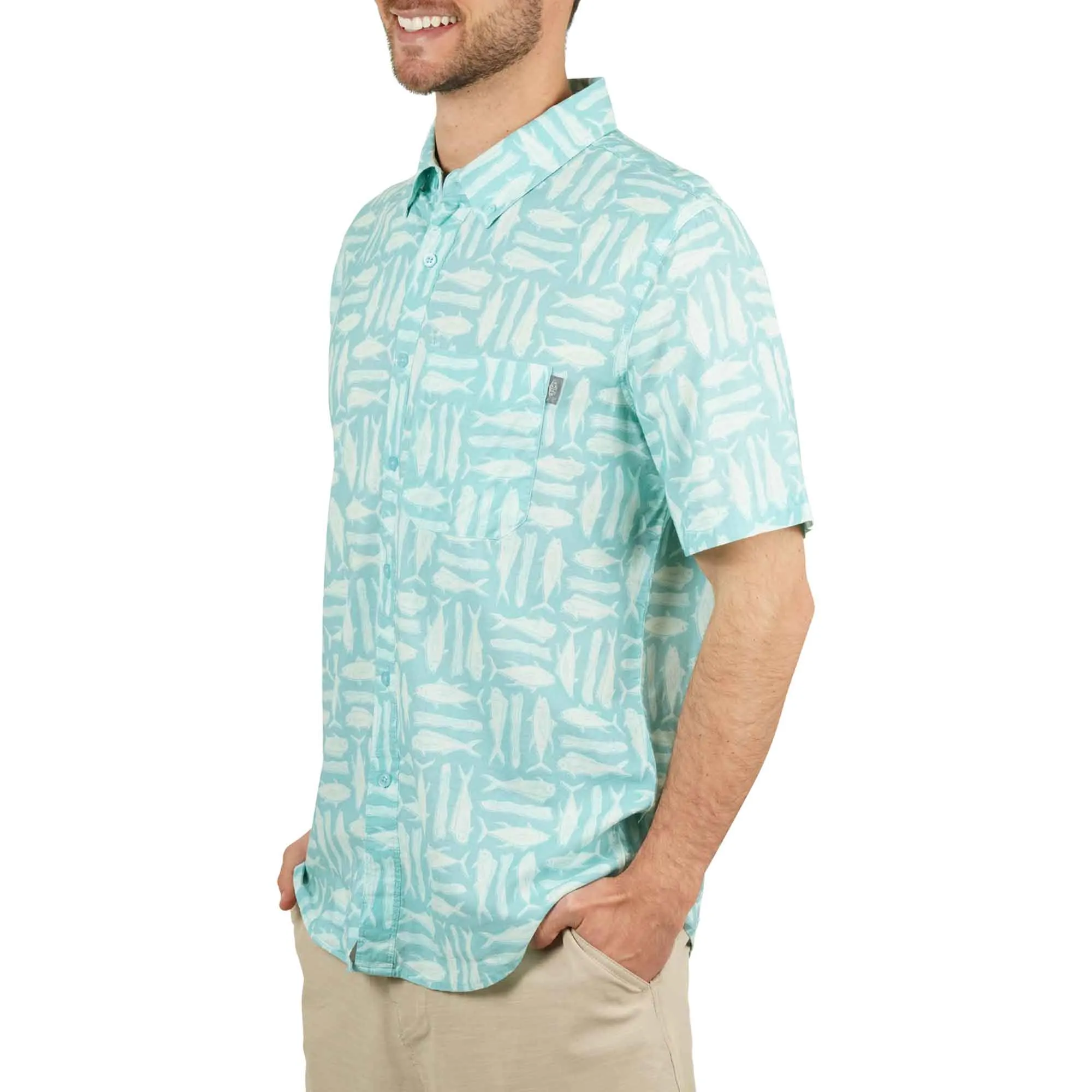 Boatbar SS Button Down Shirt | Pastel Turquoise