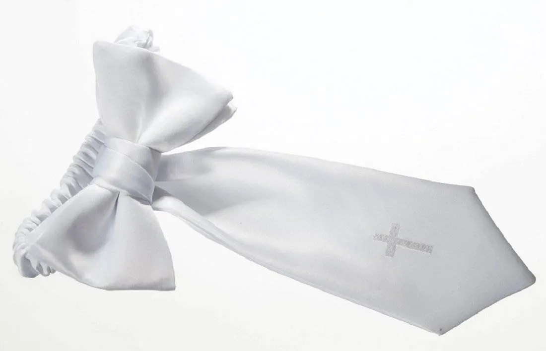 Boys First Holy Communion White Embroidered Religious Cross Armband