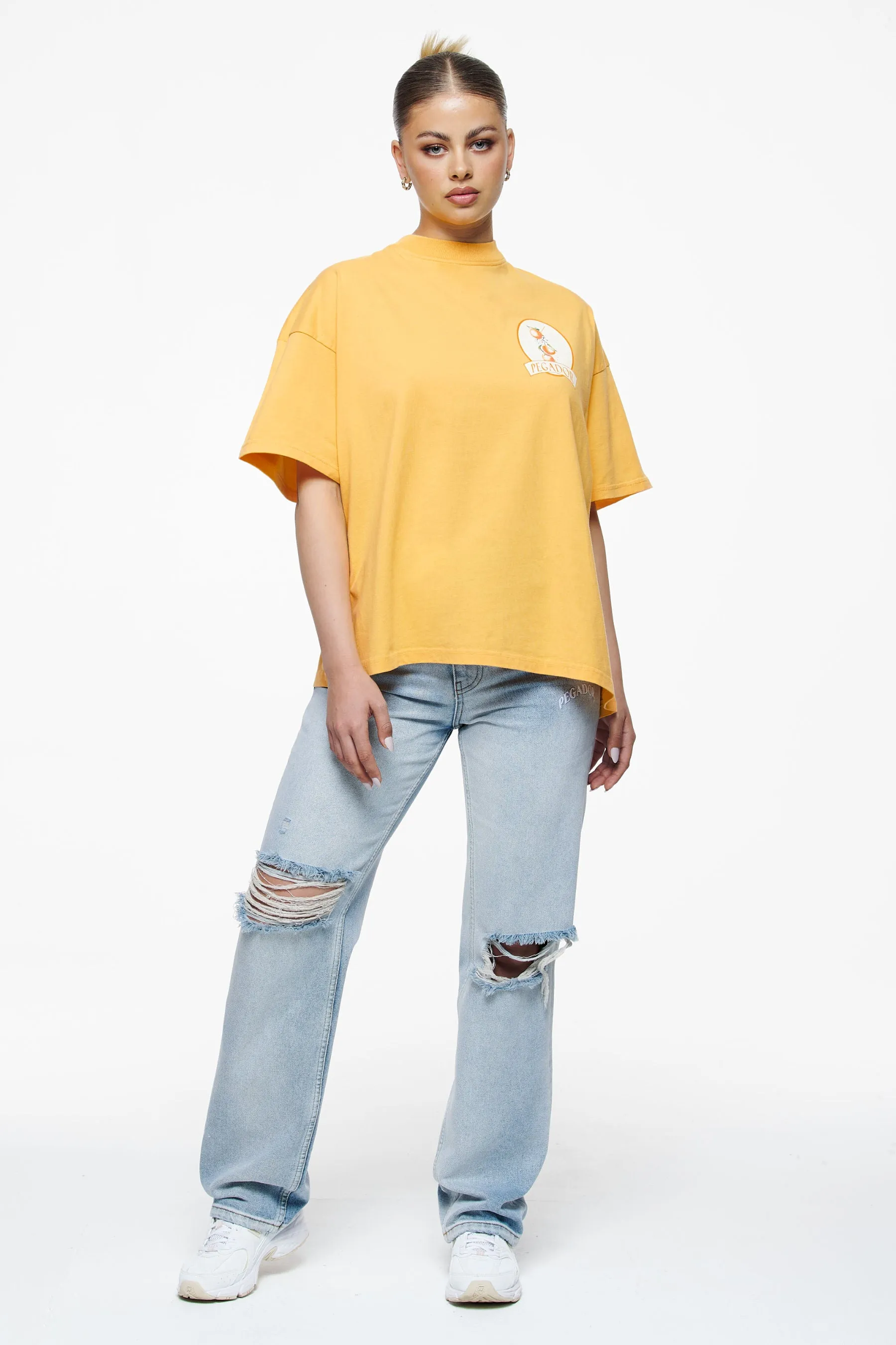 Brenda Heavy Oversized Tee Vintage Washed Golden Sun