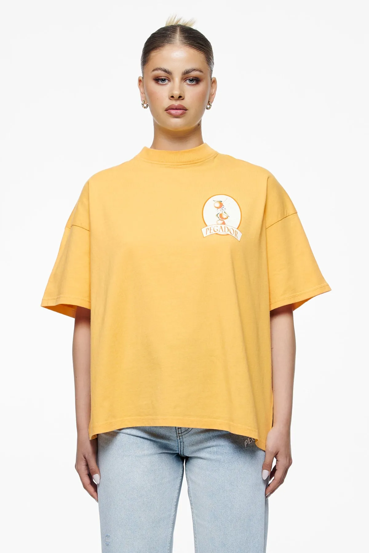 Brenda Heavy Oversized Tee Vintage Washed Golden Sun