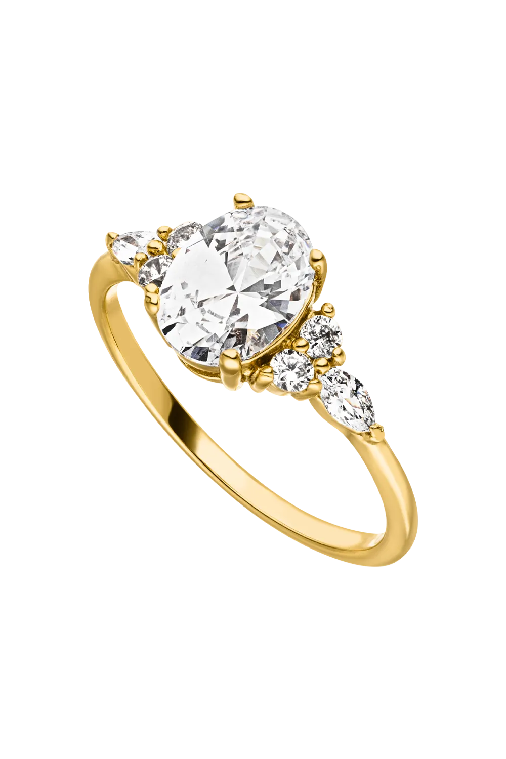 Brilliant Elipse Ring 14K Gold Plated