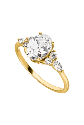 Brilliant Elipse Ring 14K Gold Plated