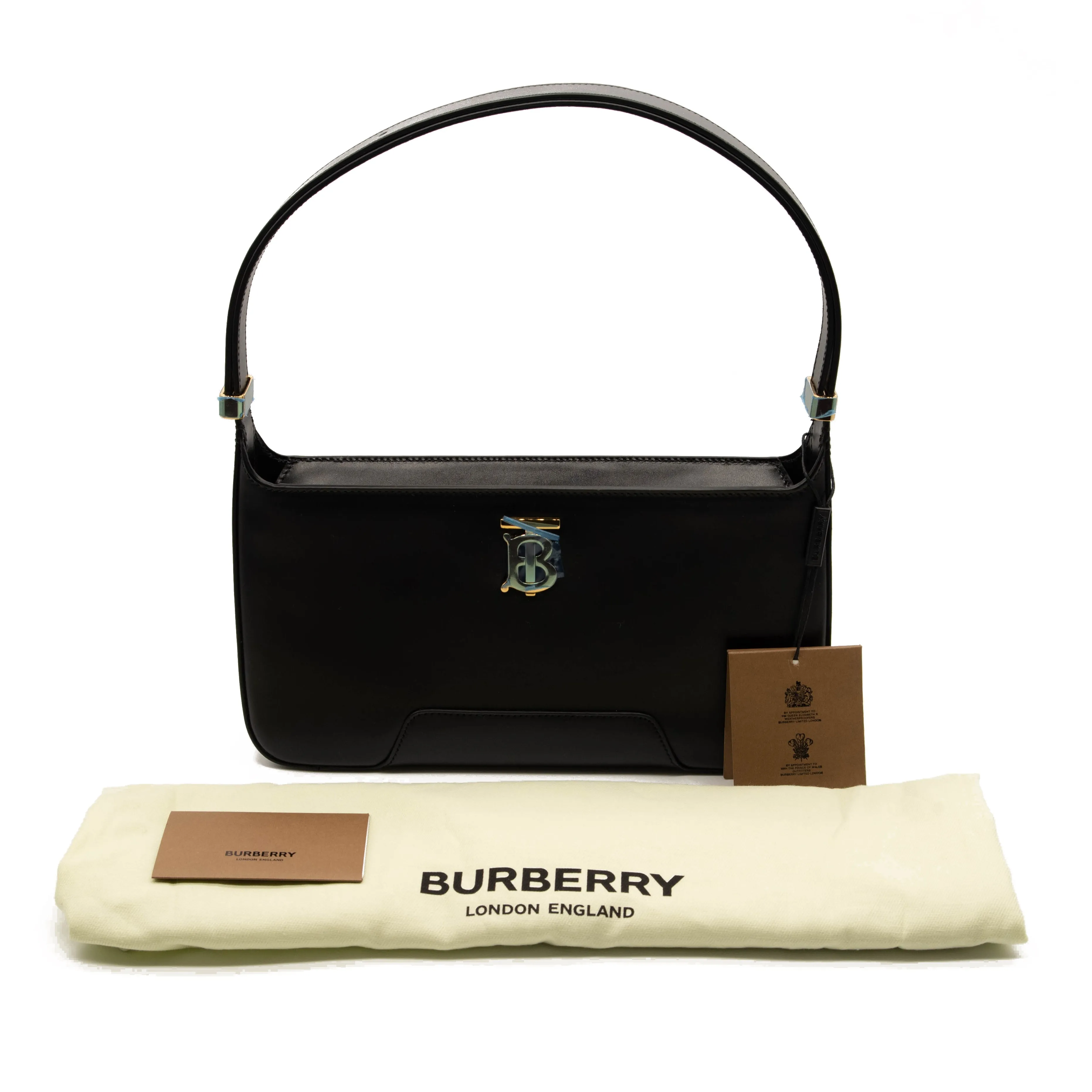 Burberry Burberry TB Plaque Shoulder Bag Black