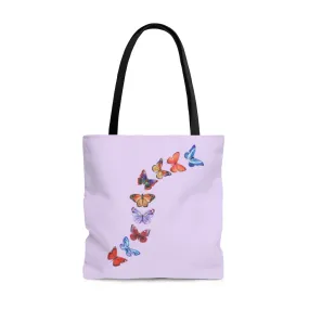 Butterflies in Flight Large "Lavender" Tote Bag (Dual-Sided Design)