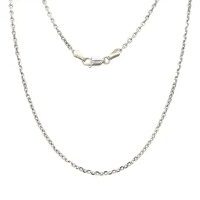 Cable Chain 2.1mm with 16in Length in 14K White Gold