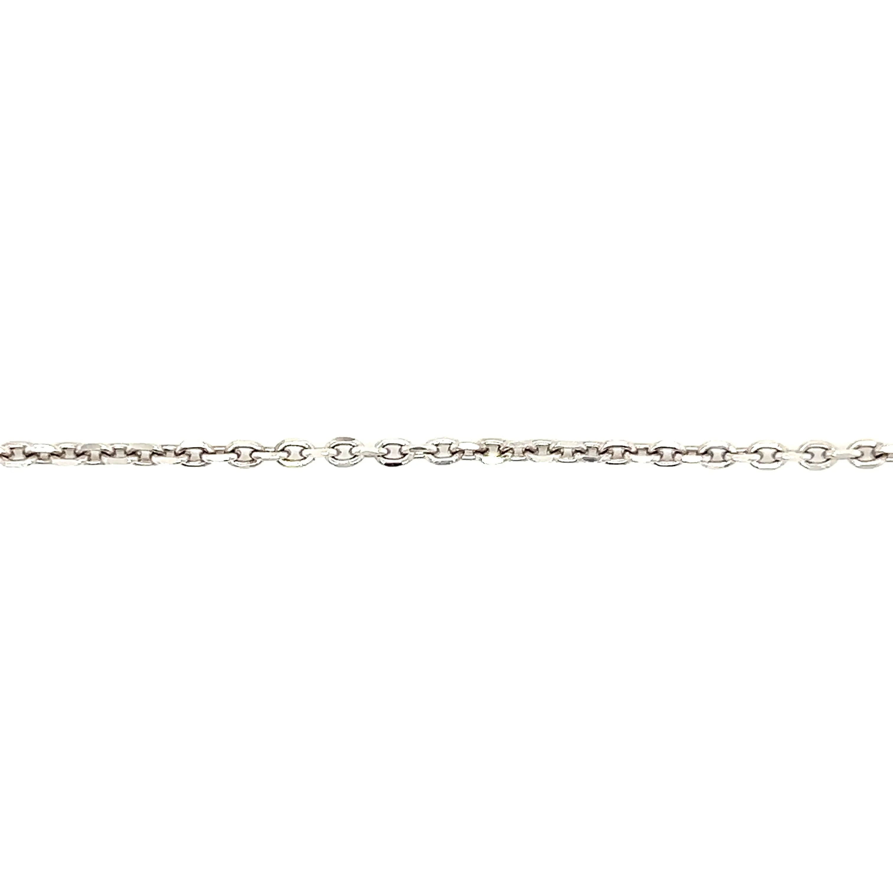 Cable Chain 2.1mm with 16in Length in 14K White Gold