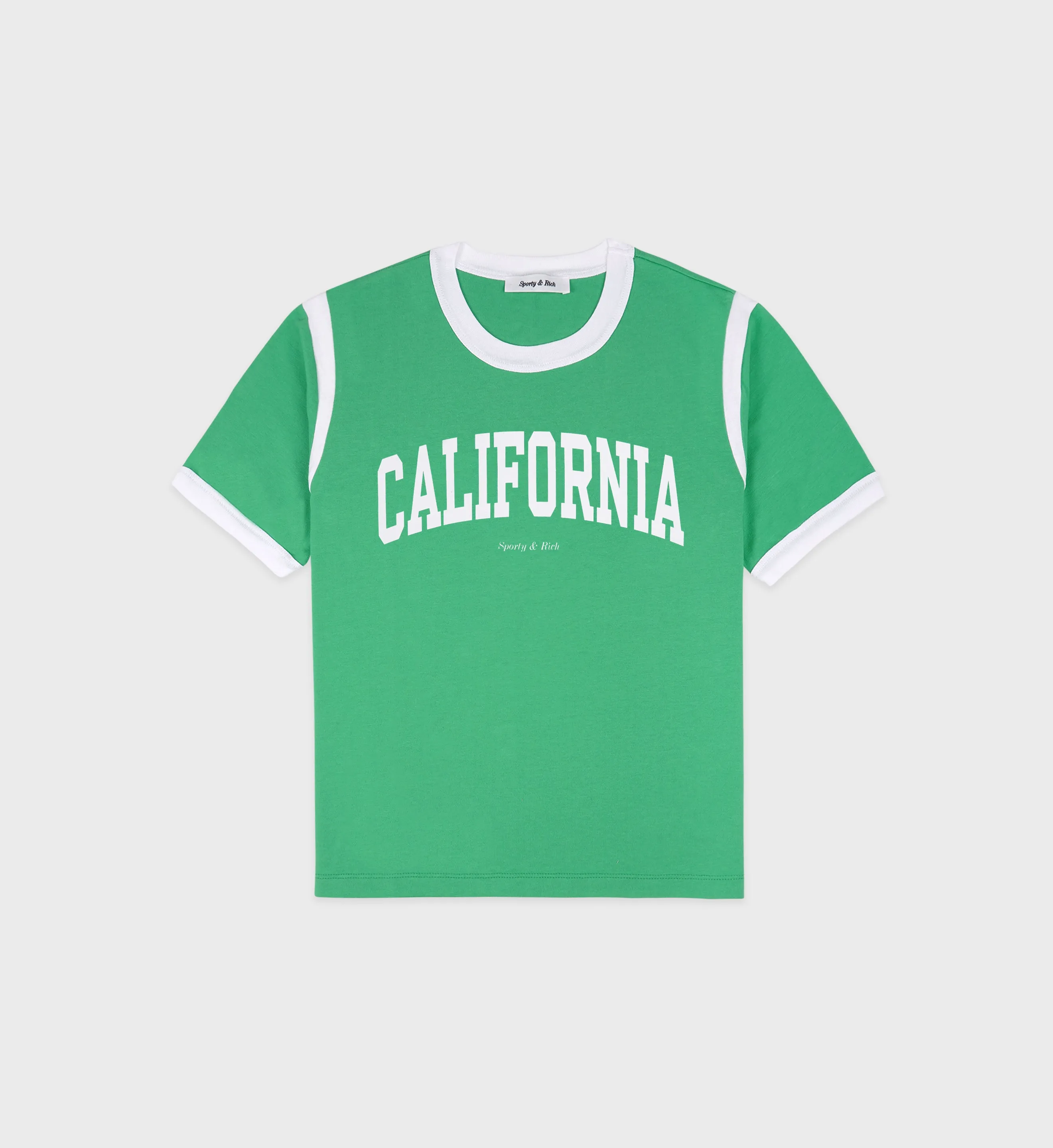 California Sports Tee - Verde/White