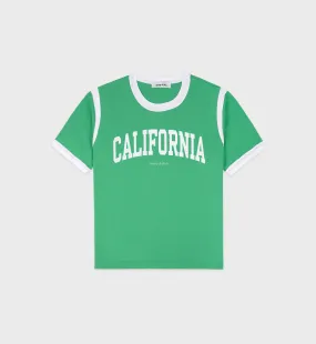 California Sports Tee - Verde/White