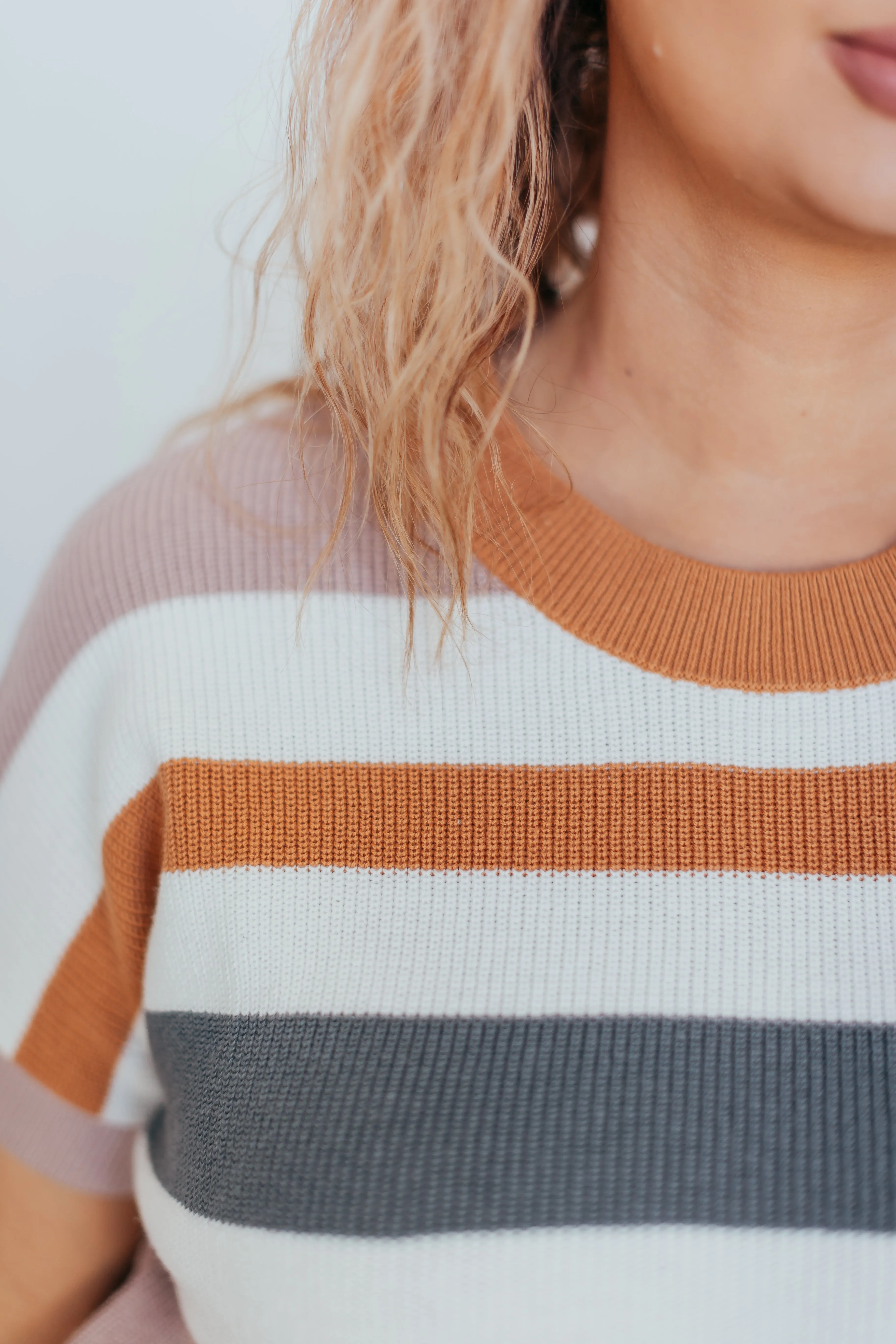 Camel Striped Sweater