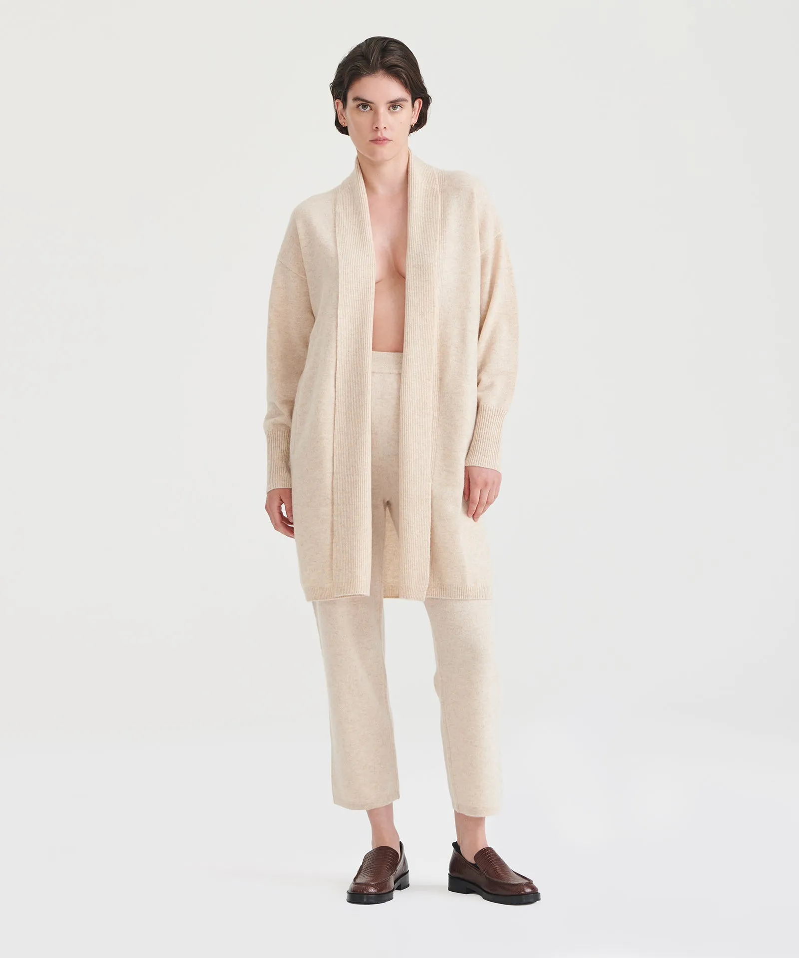 Cashmere Duster Cardigan with Side Slits