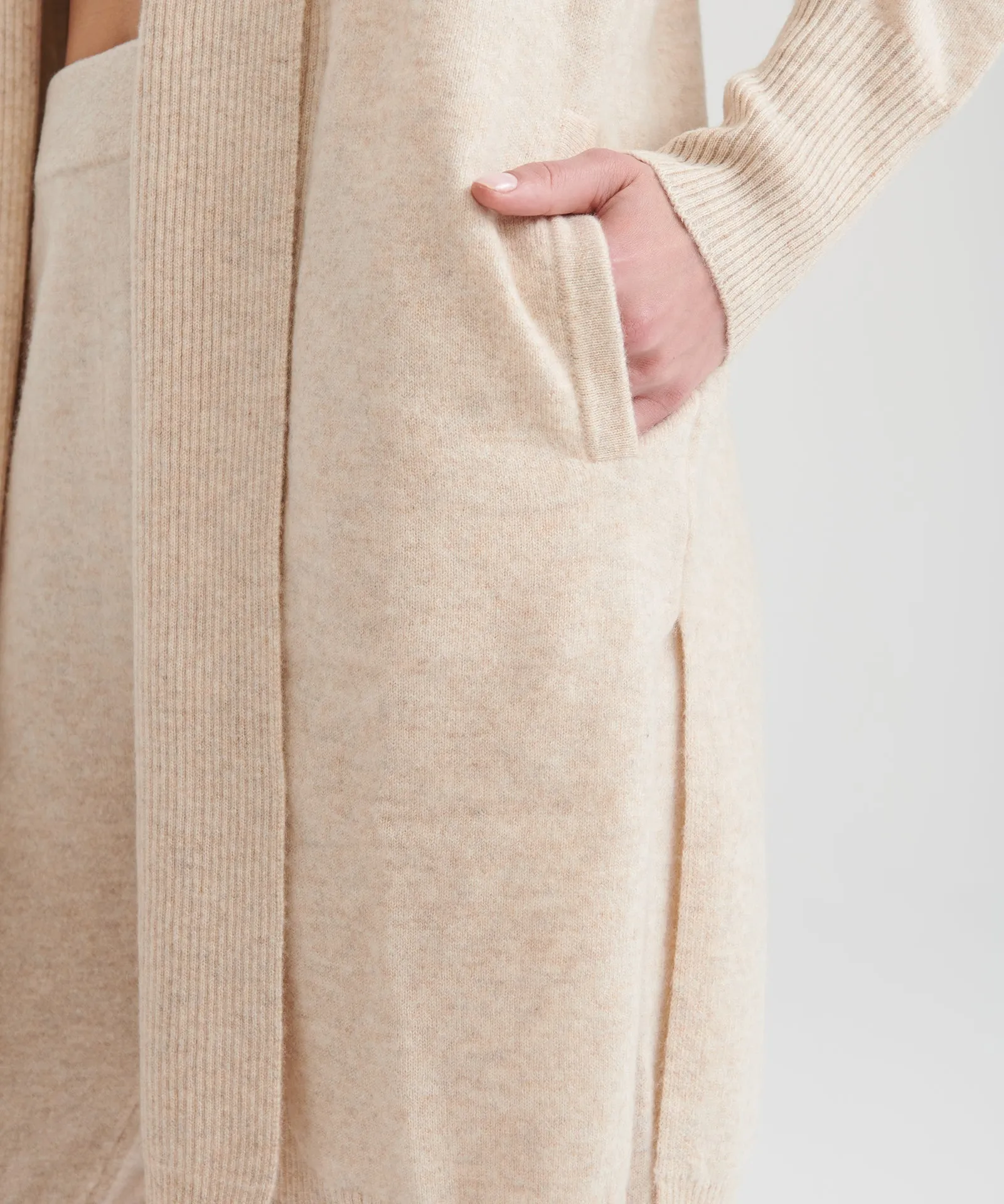 Cashmere Duster Cardigan with Side Slits