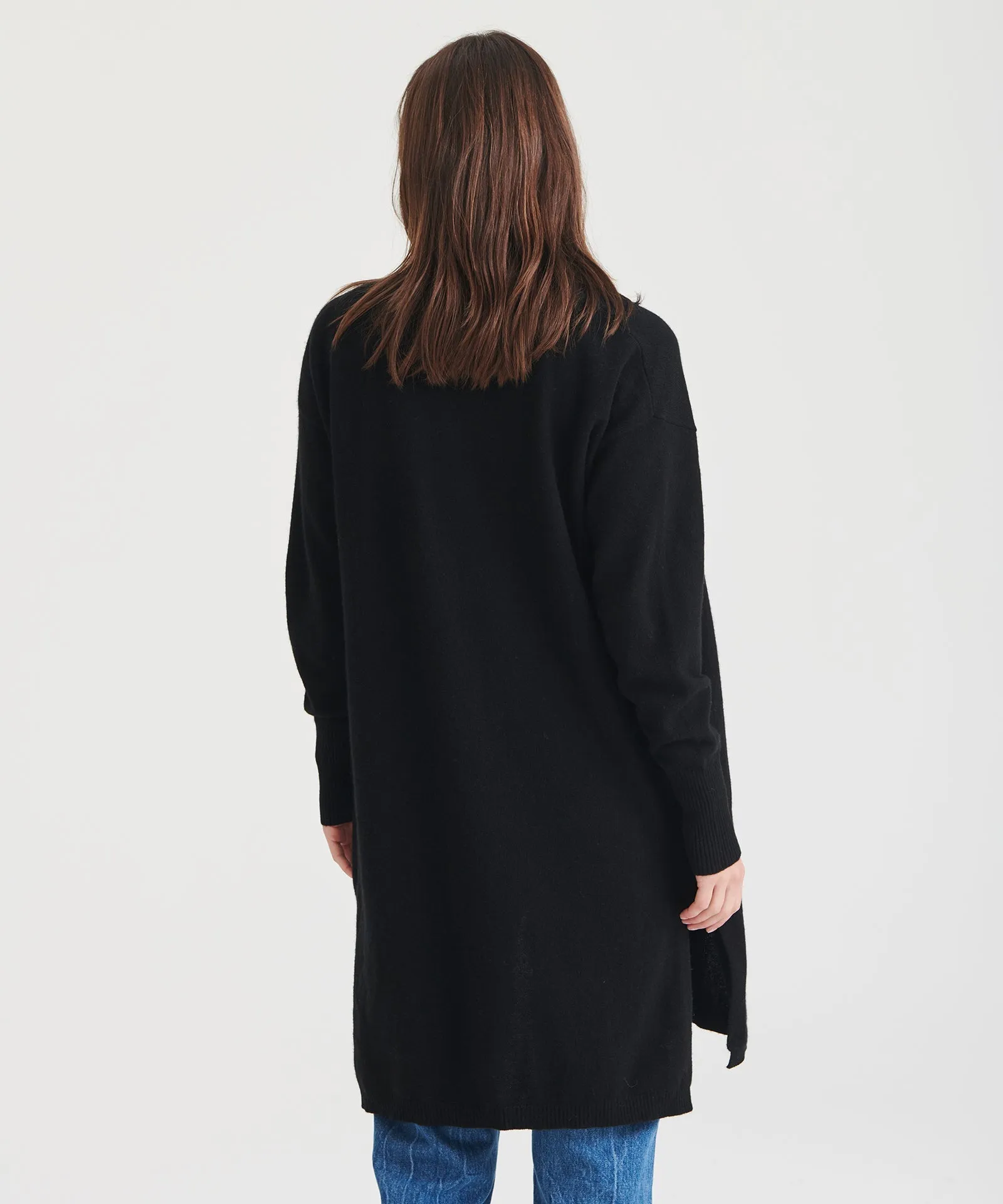 Cashmere Duster Cardigan with Side Slits