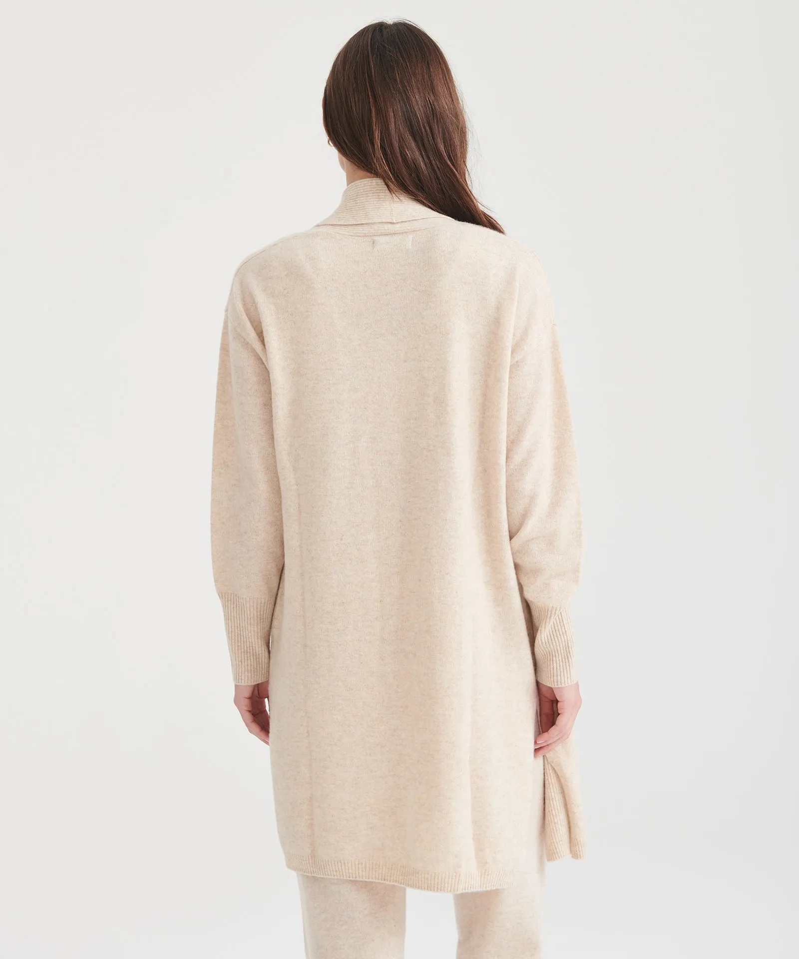 Cashmere Duster Cardigan with Side Slits