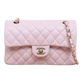 Chanel Classic Small S/M Flap Sakura Pink Caviar Gold Hardware 21S