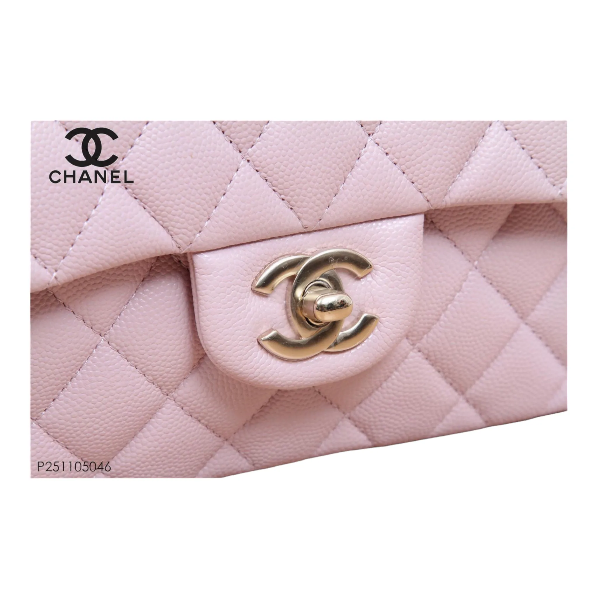 Chanel Classic Small S/M Flap Sakura Pink Caviar Gold Hardware 21S