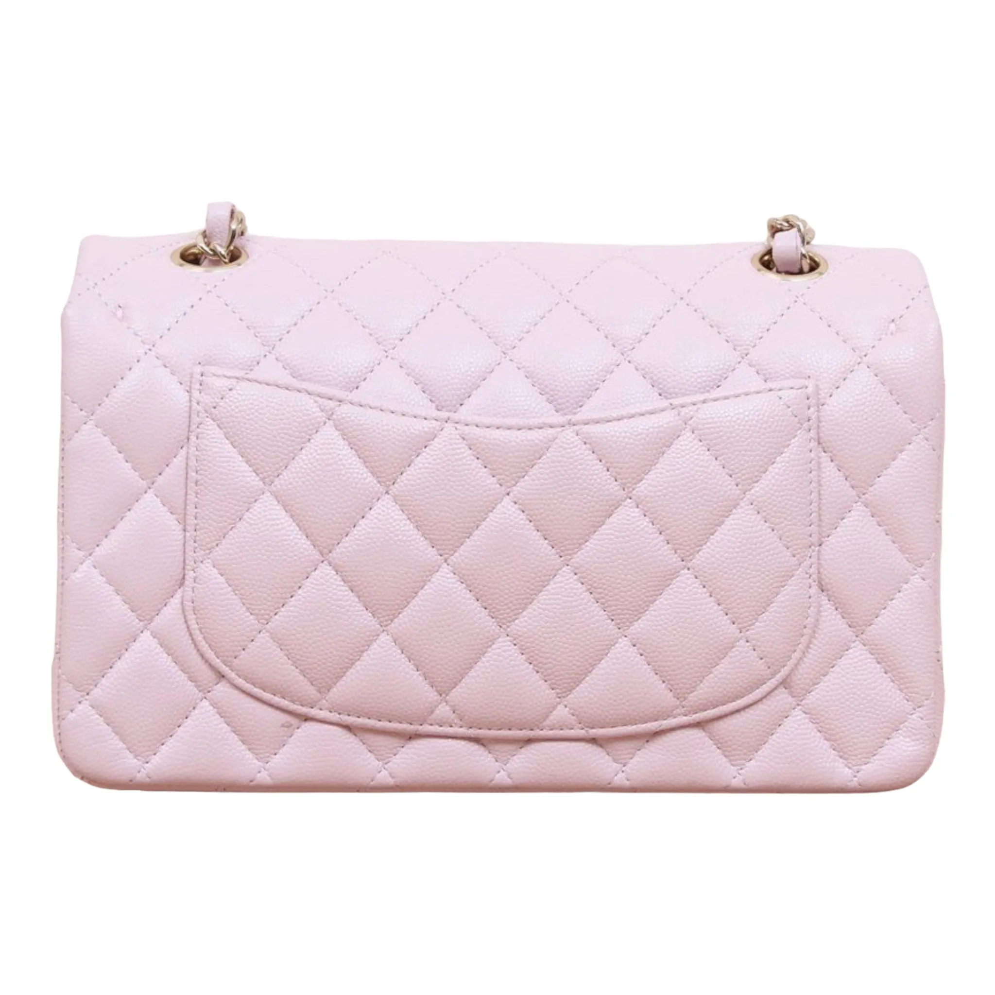 Chanel Classic Small S/M Flap Sakura Pink Caviar Gold Hardware 21S