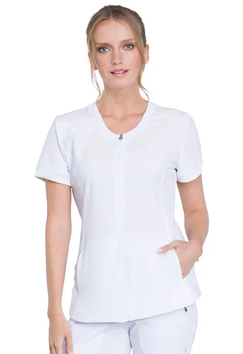 Cherokee Infinity Women's Zip Front V-Neck Scrub Top CK810A