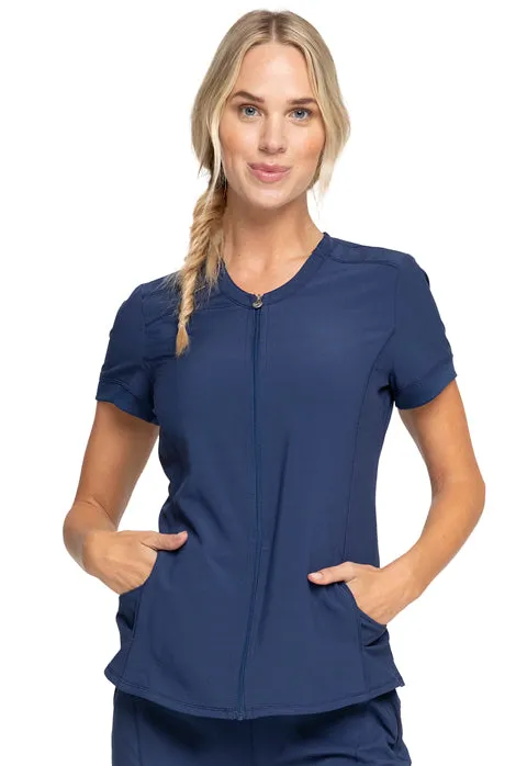 Cherokee Infinity Women's Zip Front V-Neck Scrub Top CK810A