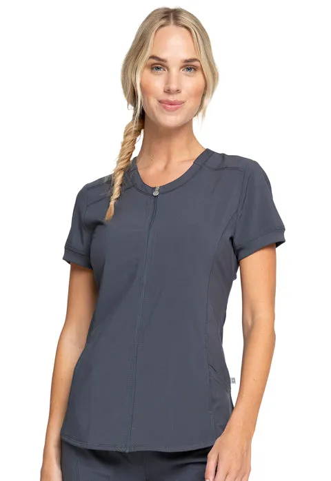 Cherokee Infinity Women's Zip Front V-Neck Scrub Top CK810A