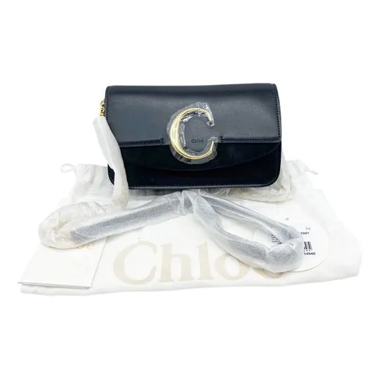 Chloe Mini Chain Wallet Black Leather Shoulder Bag