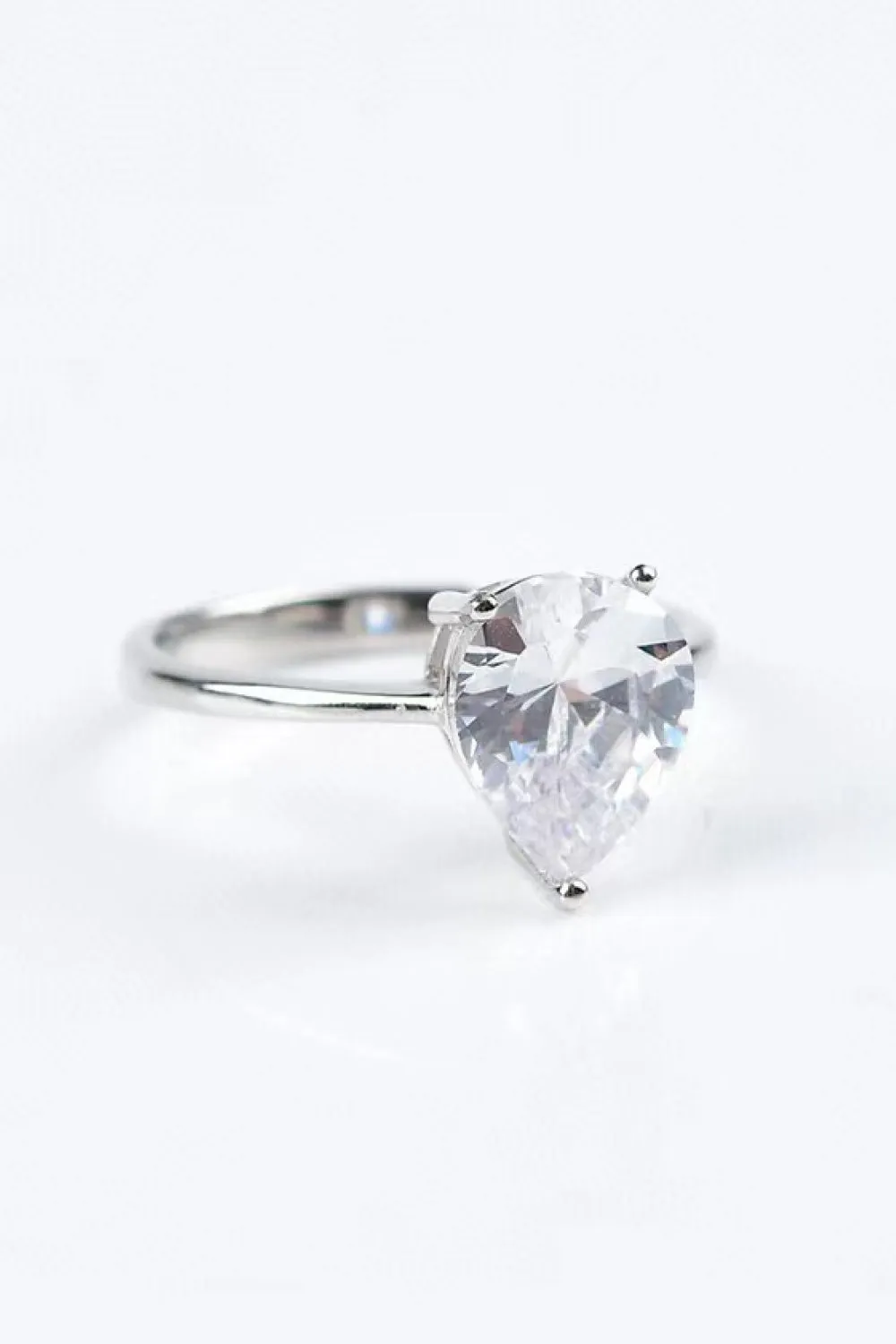 Classic Teardrop Moissanite Ring