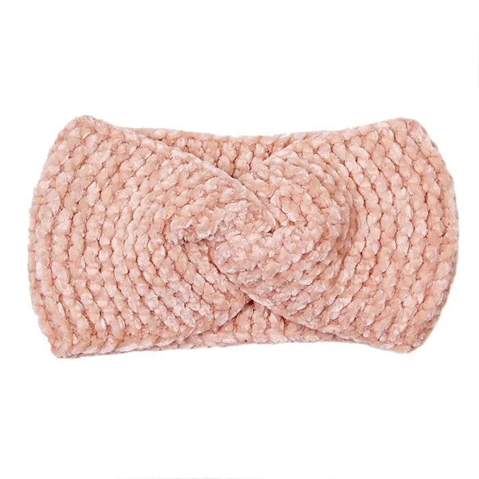 Comfy Twisted Solid Knit Earmuff Headband Ear Warmer