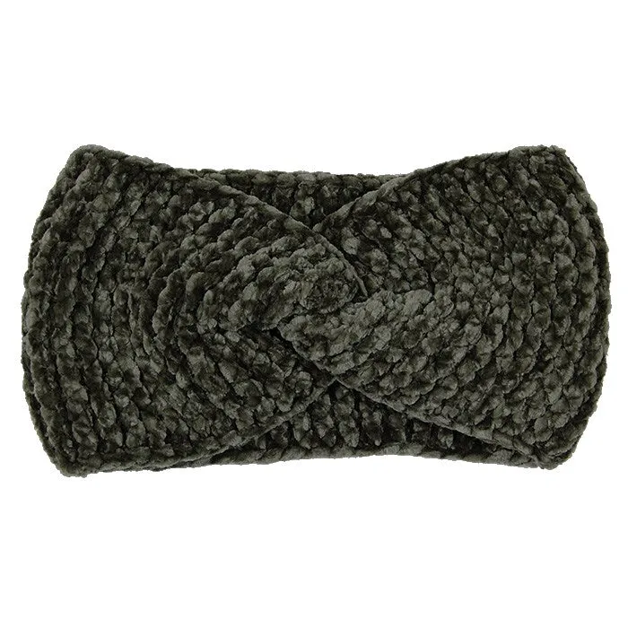 Comfy Twisted Solid Knit Earmuff Headband Ear Warmer