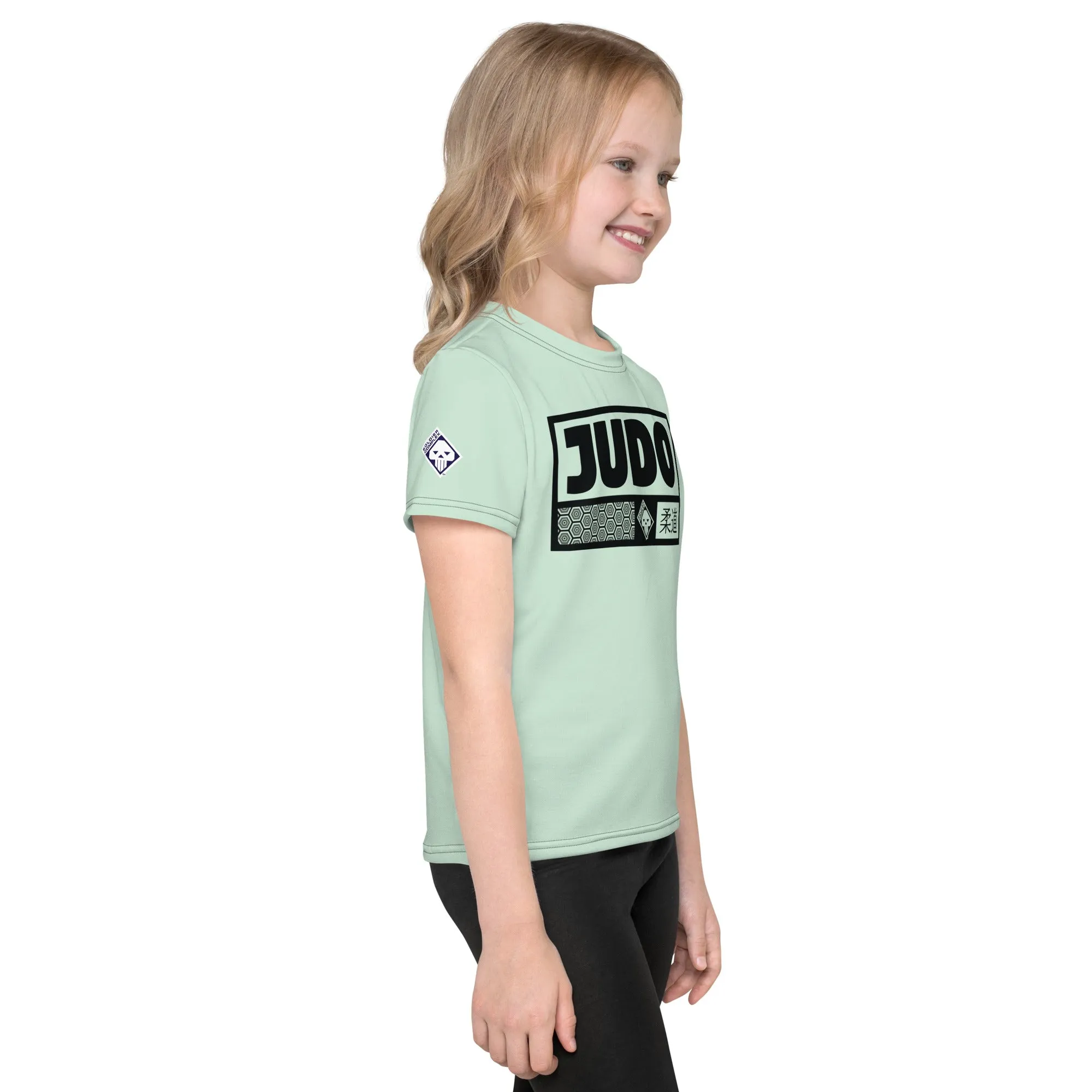 Confidently Active: Girl's Short Sleeve Judo Rash Guard - Surf Crest Alt