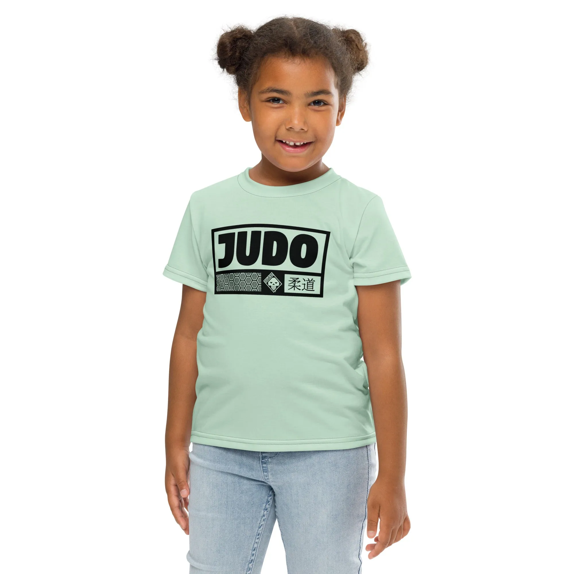 Confidently Active: Girl's Short Sleeve Judo Rash Guard - Surf Crest Alt