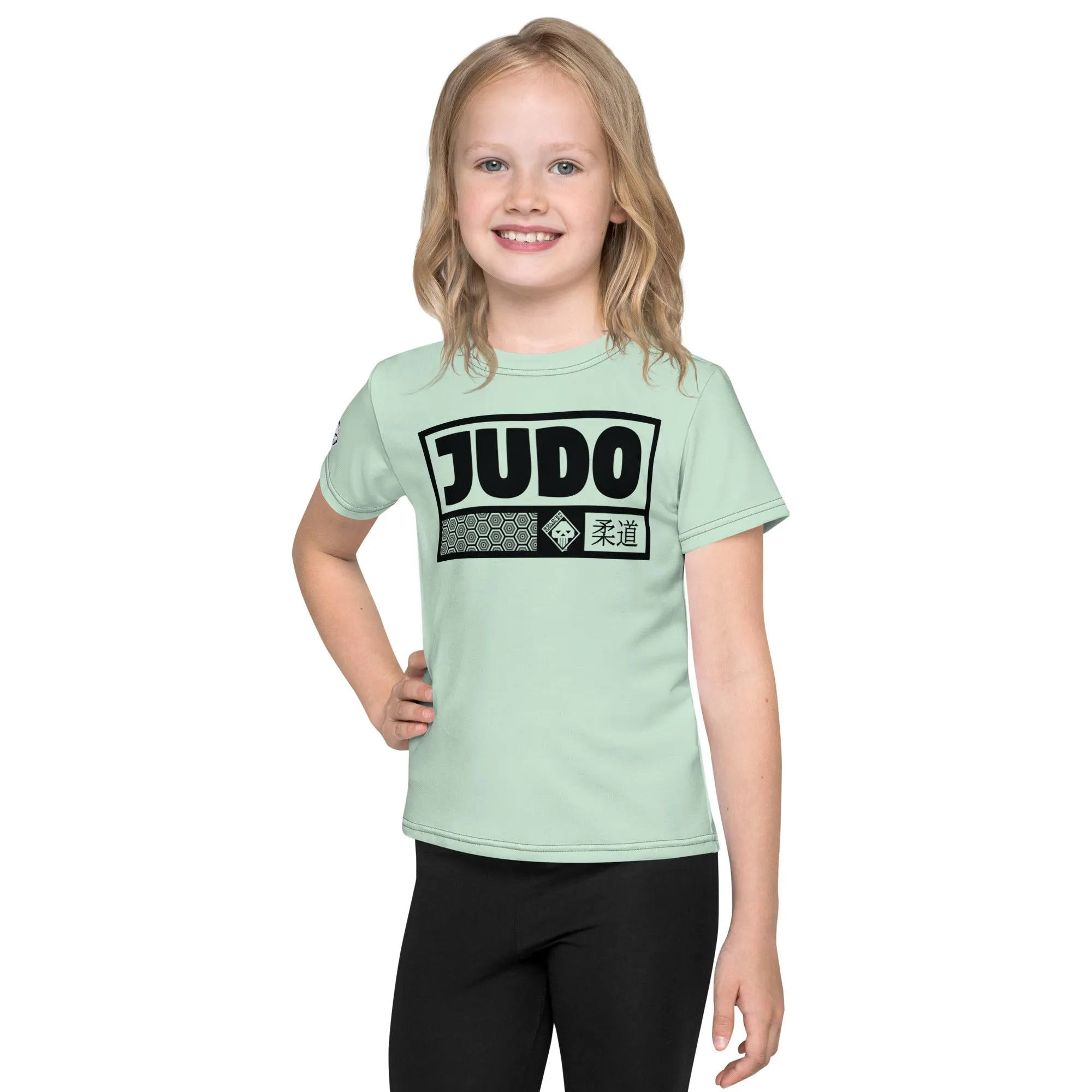 Confidently Active: Girl's Short Sleeve Judo Rash Guard - Surf Crest Alt