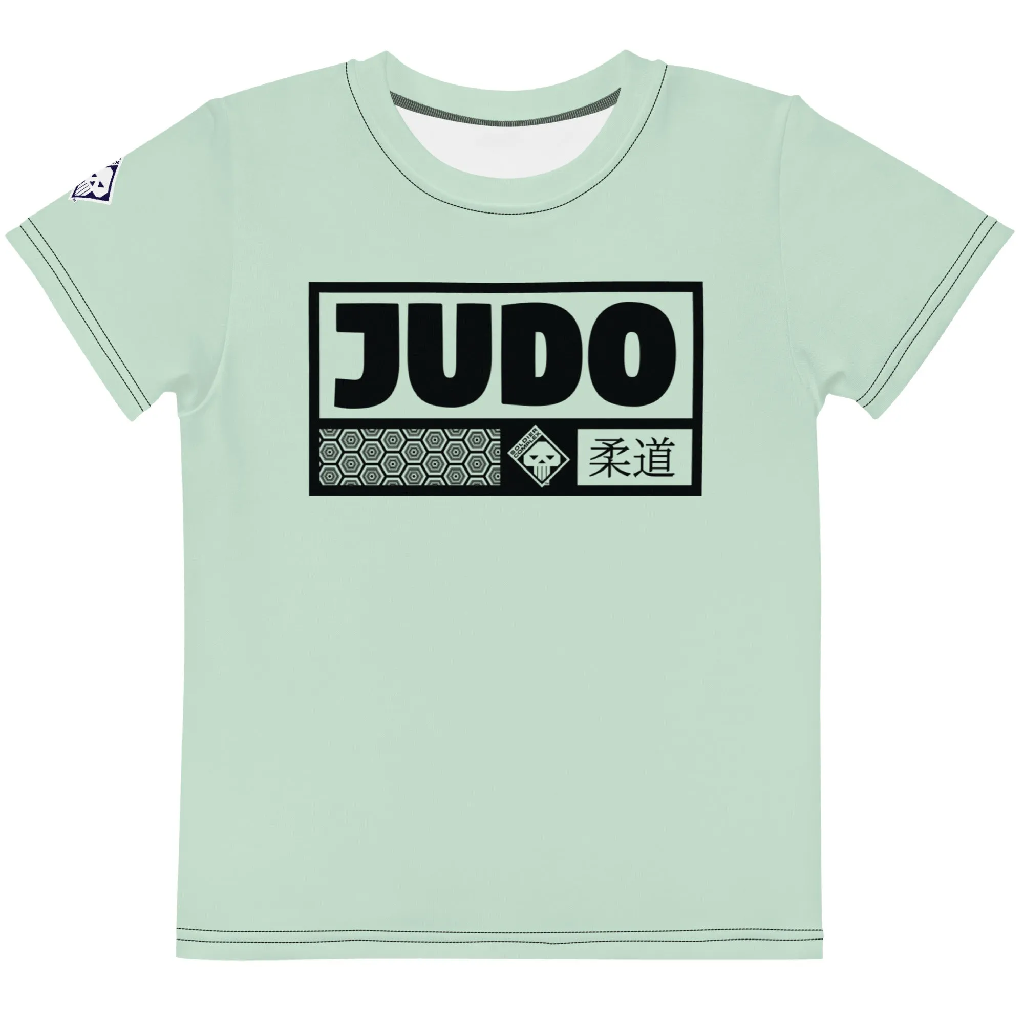 Confidently Active: Girl's Short Sleeve Judo Rash Guard - Surf Crest Alt