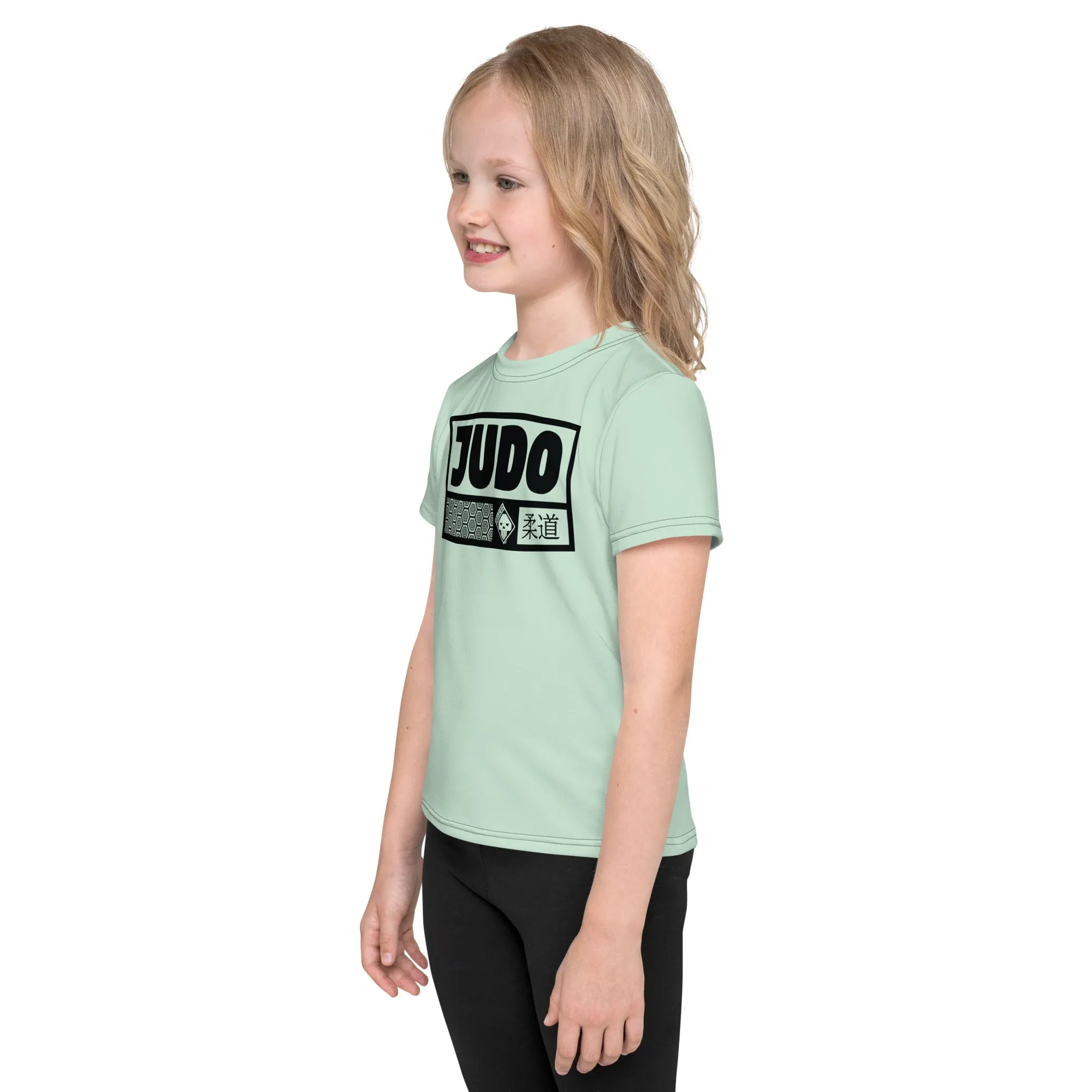 Confidently Active: Girl's Short Sleeve Judo Rash Guard - Surf Crest Alt