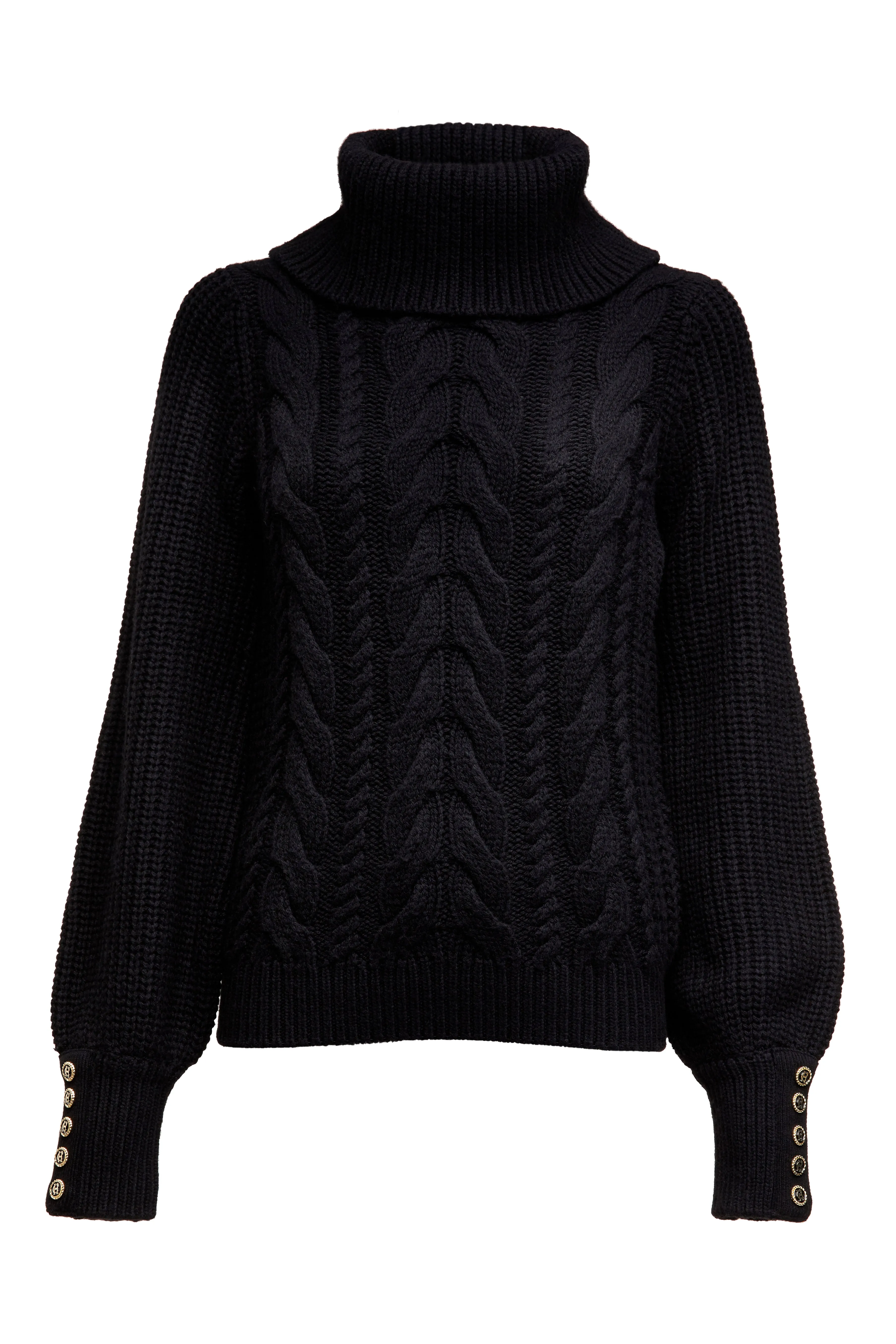 Corded Roll Neck Knit (Black)