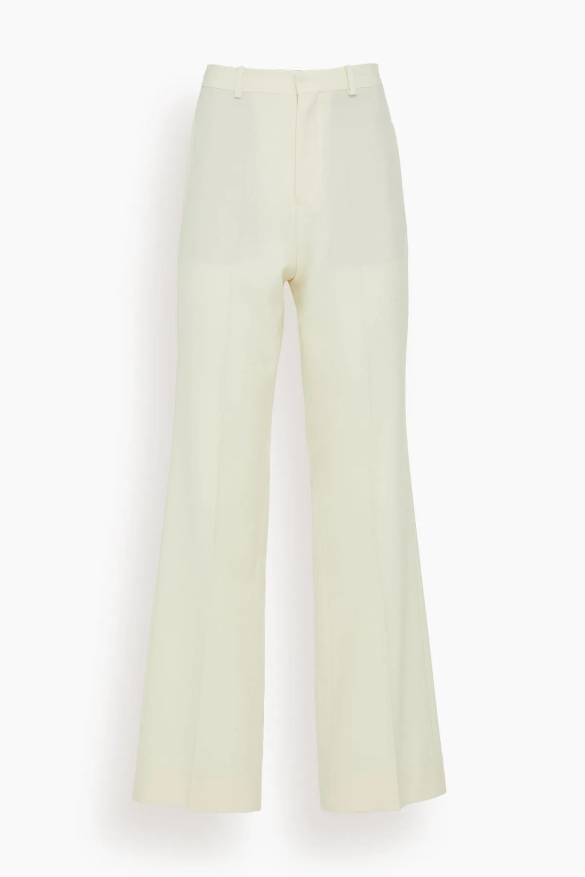 Credo Wool Straight Trousers in Cream