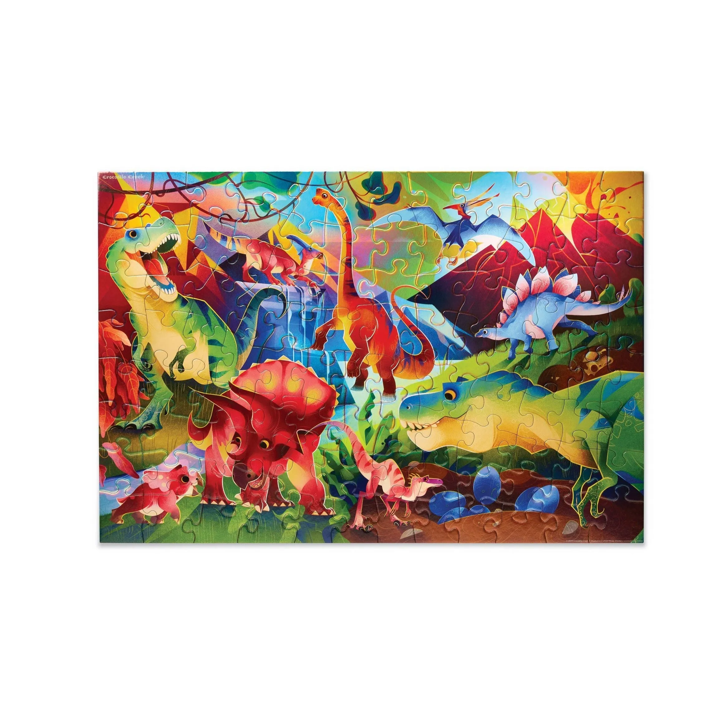 Crocodile Creek 100pc Holographic Puzzle - Dinosaur World