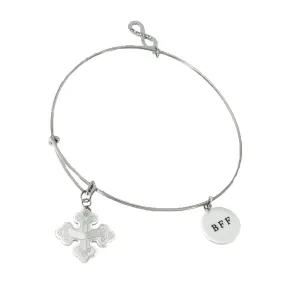 Cross, Infinity and Round Charmed Bangle